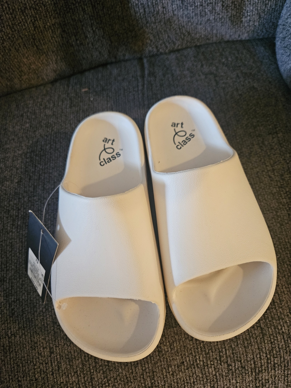 art class Cream Slide Sandals for Kids - Easy Slip-On